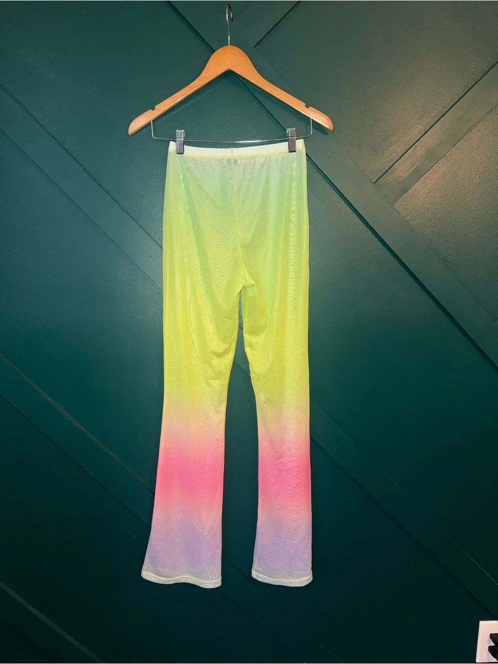 Women's Ombre Mesh Swim Coverup Pants - Pastel Green